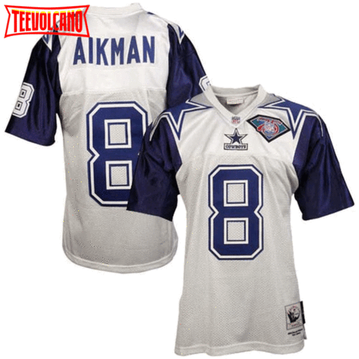 Dallas Cowboys Troy Aikman White 1995 75th Anniversary Throwback Jersey