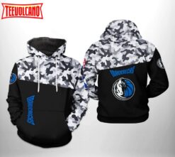 Dallas Mavericks NBA Camo Veteran Team 3D Printed Hoodie Zipper