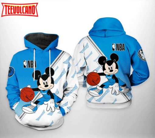 Dallas Mavericks NBA Mickey 3D Printed Hoodie Zipper