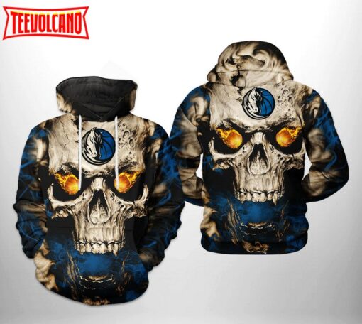 Dallas Mavericks NBA Skull 3D Printed Hoodie Zipper