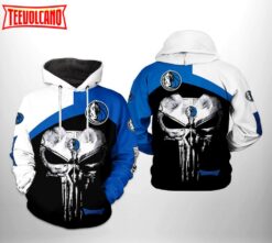 Dallas Mavericks NBA Skull Punisher Team 3D Printed Hoodie Zipper