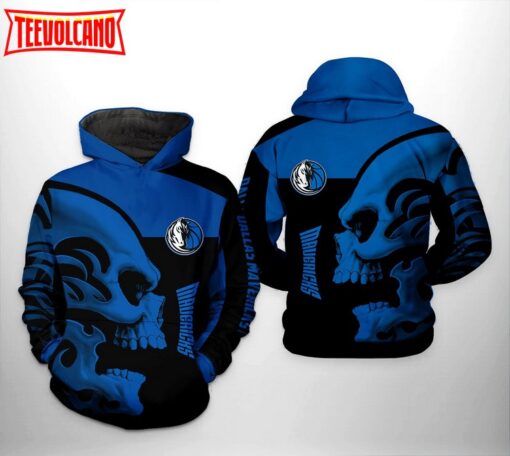 Dallas Mavericks NBA Skull Team 3D Printed Hoodie Zipper