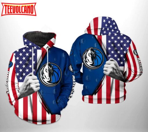 Dallas Mavericks NBA US Flag Team 3D Printed Hoodie Zipper