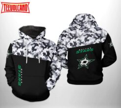 Dallas Stars NHL Camo Veteran 3D Printed Hoodie Zipper