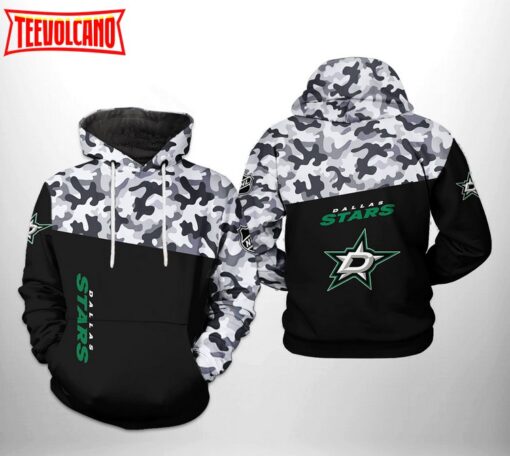 Dallas Stars NHL Camo Veteran 3D Printed Hoodie Zipper