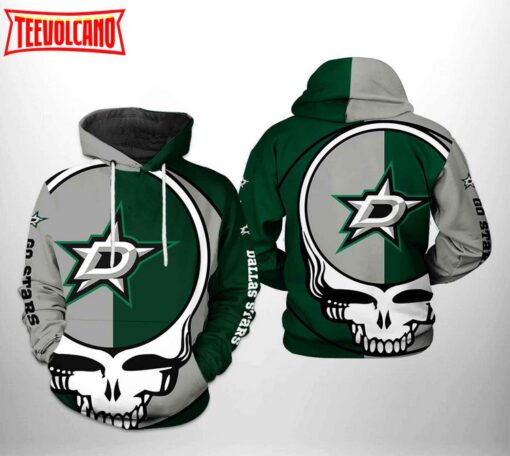 Dallas Stars NHL Grateful Dead 3D Printed Hoodie Zipper