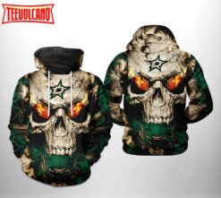 Dallas Stars NHL Skull 3D Printed Hoodie Zipper