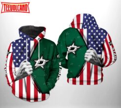 Dallas Stars NHL US FLag 3D Printed Hoodie Zipper