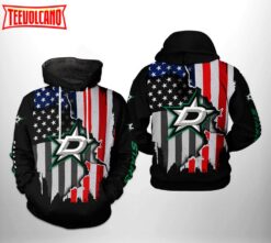 Dallas Stars NHL US FLag Team 3D Printed Hoodie Zipper