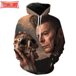 David Bowie 3D Printed Hoodie Zipper