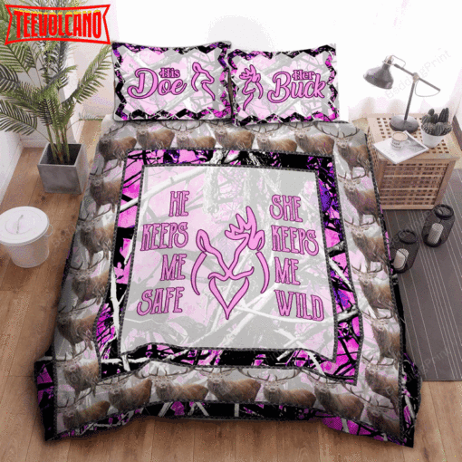 Deer Hunting Pink Bed Sheets Duvet Cover Bedding Sets