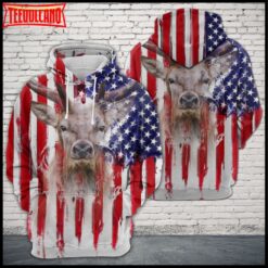 Deer Usa Flag 3D Printed Hoodie