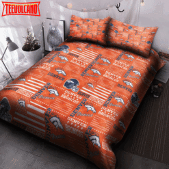 Denver Broncos American Flag Us Football Nfl 3d  Bedding Set