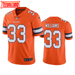 Denver Broncos Javonte Williams Orange Color Rush Jersey