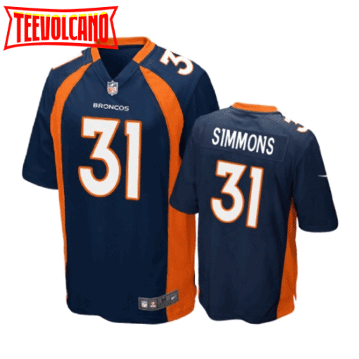 Denver Broncos Justin Simmons Navy Limited Jersey