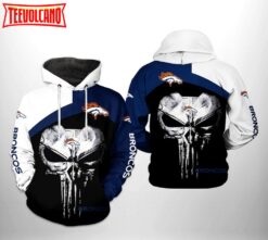 Denver Broncos NFL Skull Punisher Team 3D Printed Hoodie