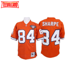 Denver Broncos Shannon Sharpe Orange 75th Anniversary Throwback Jersey