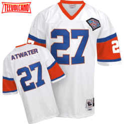 Denver Broncos Steve Atwater White 75th Patch Throwback Jersey