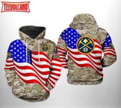 Denver Nuggets NBA US Flag Camo Veteran Team 3D Printed Hoodie