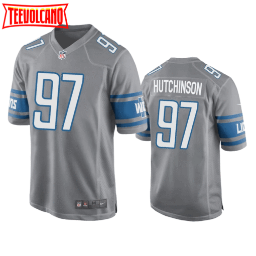 Detroit Lions Aidan Hutchinson Gray Color Rush Jersey