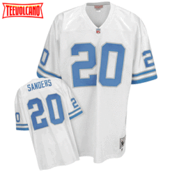 Detroit Lions Barry Sanders White Throwback Jersey