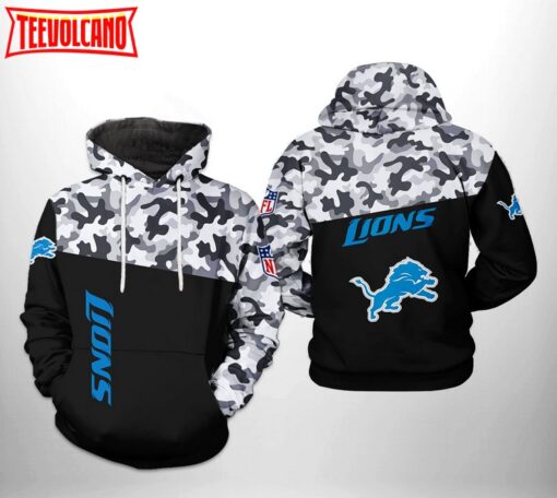 Detroit Lions NFL Camo Veteran Team 3D Printed Hoodie