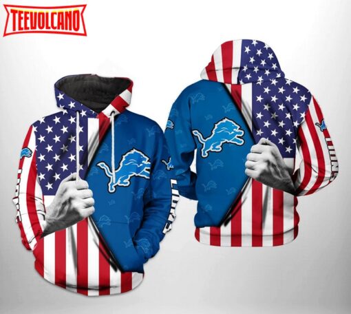 Detroit Lions NFL US Flag Team 3D Printed Hoodie