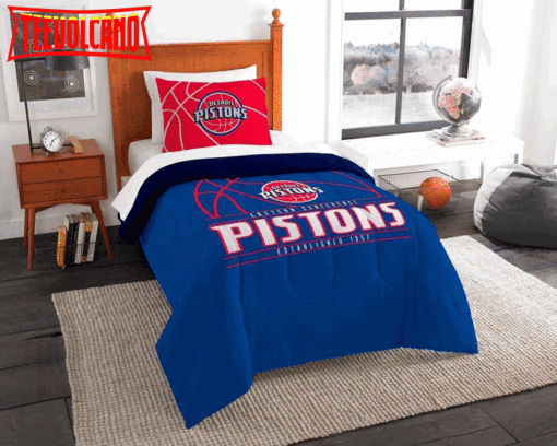 Detroit Pistons Bedding Set (Duvet Cover &amp Pillow Cases)