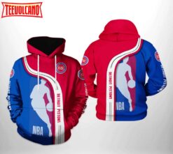 Detroit Pistons NBA Team 3D Printed Hoodie Zipper Hoodie