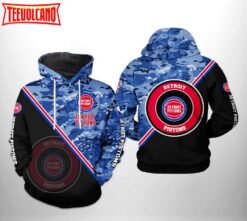 Detroit Pistons NBA US Camo Team 3D Printed Hoodie