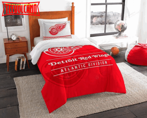 Detroit Red Wings Bedding Set (Duvet Cover &amp Pillow Cases)