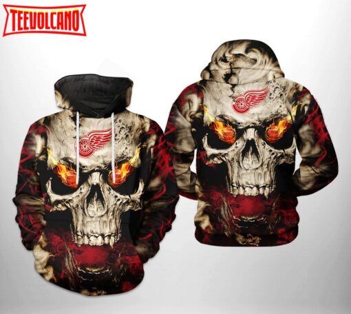 Detroit Red Wings Skull 3D Printed Hoodie