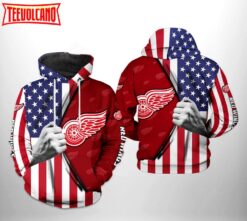 Detroit Red Wings US FLag 3D Printed Hoodie