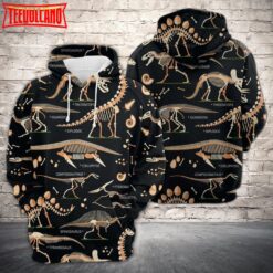 Dinosaur Skeleton 3D Printed Hoodie