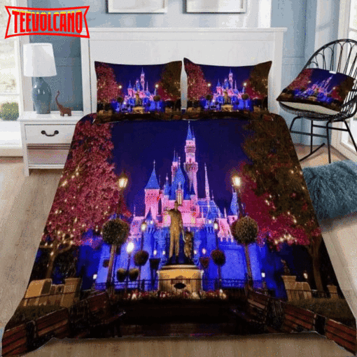 Disney cinderella castle in night #404 duvet cover bedding