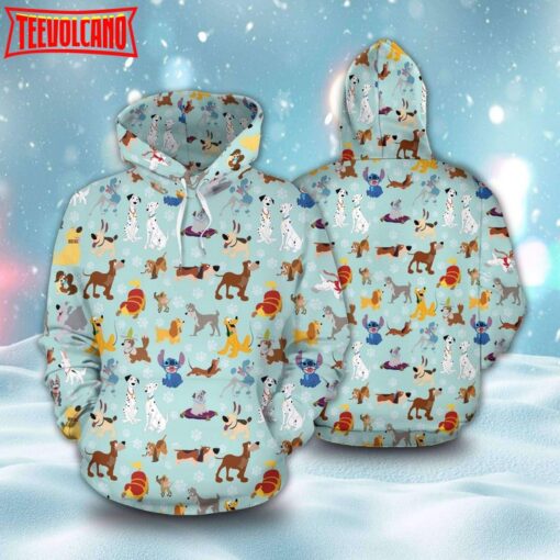 Disney Dog Blue Stitch 101 Dalmatians 3D Printed Hoodie