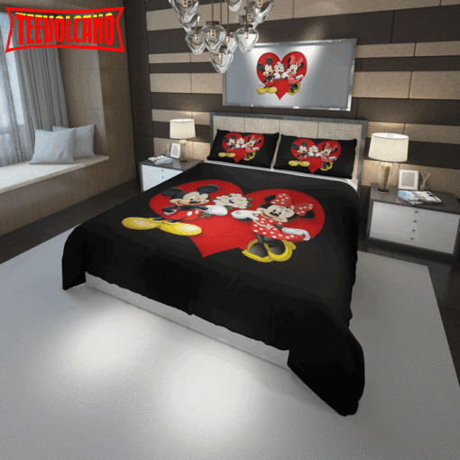 Disney Mickey And Minnie Love Bedding Set