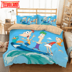 Disney Phineas And Ferb Surfing Friends 3D Bedding Set