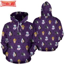 Disney Villains Head Patterns 3D Printed Hoodie