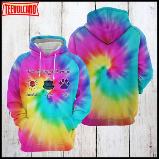 Dog Coffee Tie Dye 3D Printed Hoodie