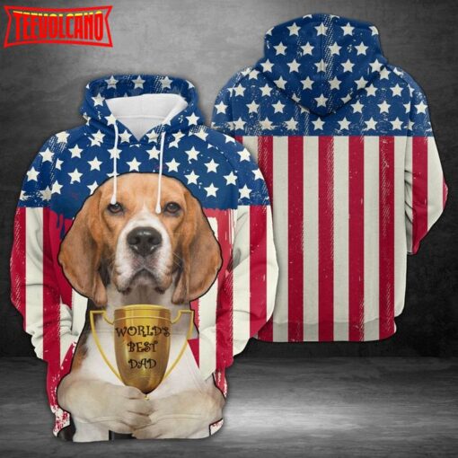 Dog Dad Beagle 3D Printed Hoodie