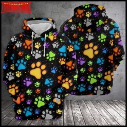 Dog Paw Prints 3D Printed Hoodie