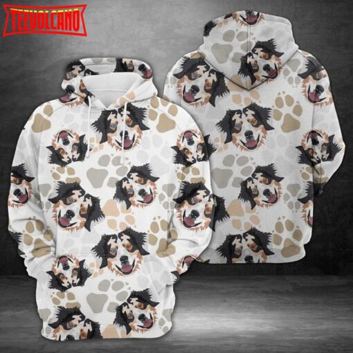 Dog Paws Australian Shepherd 3D Printed Hoodie