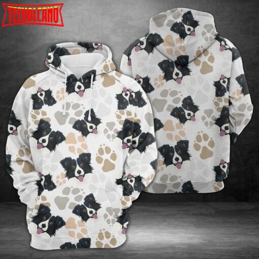 Dog Paws Border Collie 3D Printed Hoodie