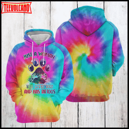 Dog Tattoo Tie Dye 3D Printed Hoodie