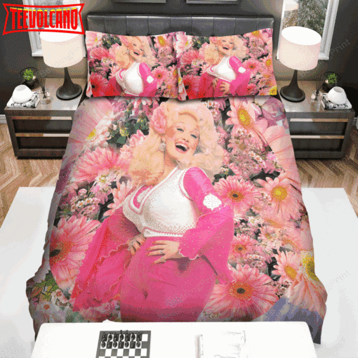 Dolly Parton Flowers Bed Sheets Spread Duvet Cover Bedding Sets