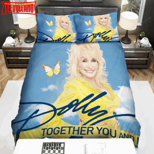 Dolly Parton Yellow Butterfly Bed Sheets Spread Duvet Cover Bedding Sets