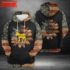 Donkey Side American Flag 3D Printed Hoodie