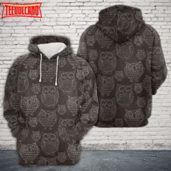 Doodle Owls 3D Printed Hoodie