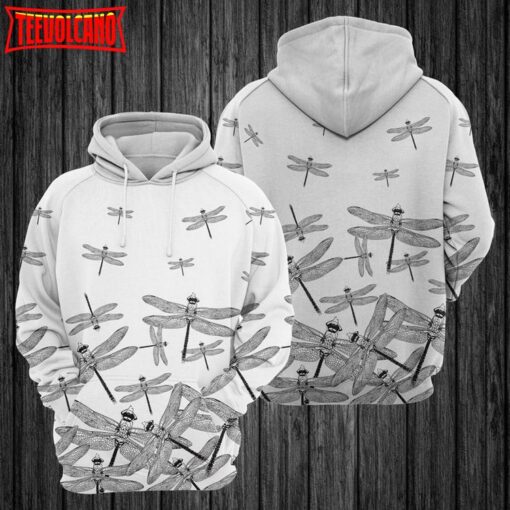 Dragonfly Black And White 3D Printed Hoodie